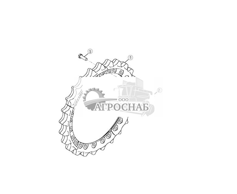 Звездочка цепного привода гусеницы, стандартная (STD) гусеница, длинная гусеница (LT) (317887 - ) - ST909555 13.jpg